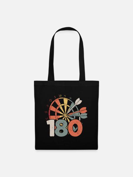 Retro Dartmotive & vintage Dartscheibe 180 Dart - Stoffbeutel - Schwarz