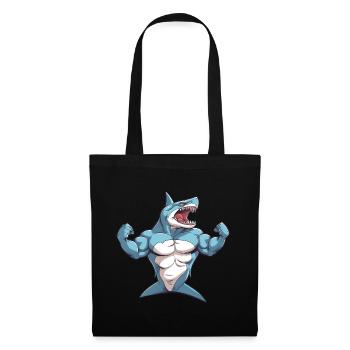 Bodybuilder Shark - Sac en tissu - noir - Devant