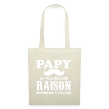 Papy Cadeau Humour Papou Humour - Sac en tissu - nature - Devant