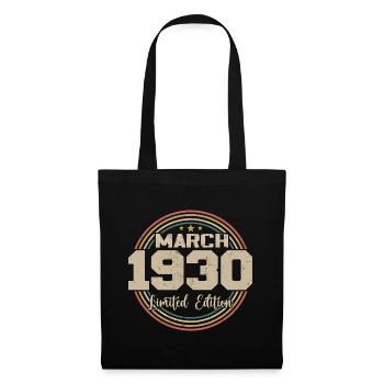 Awesome Since March 1930 Birthday 1930 Gift - Tote Bag - black - Front