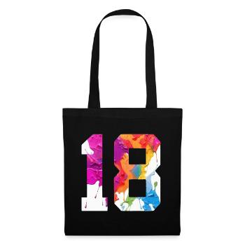 NUMÉRO COLORÉ 18 COLORÉ 18E ANNIVERSAIRE - Sac en tissu - noir - Devant