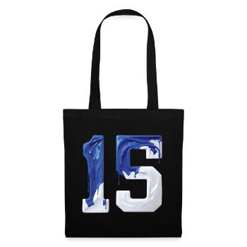 NON. 15 NUMÉRO 15 BLEU BLANC 15E ANNIVERSAIRE - Sac en tissu - noir - Devant
