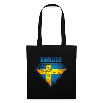 Sweden Superhero Flag Swedish Symbol - Tote Bag - black - Front