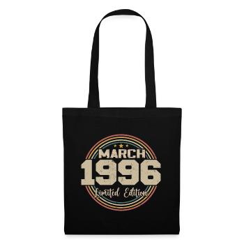 Awesome seit März 1996 Geburtstag 1996 Geschenk - Stoffbeutel - Schwarz - Vorne