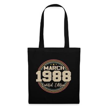 Tolles Geschenk zum Geburtstag 1988 seit März 1988 - Stoffbeutel - Schwarz - Vorne