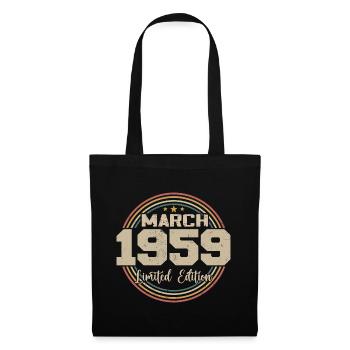 Awesome seit März 1959 Geburtstag 1959 Geschenk - Stoffbeutel - Schwarz - Vorne