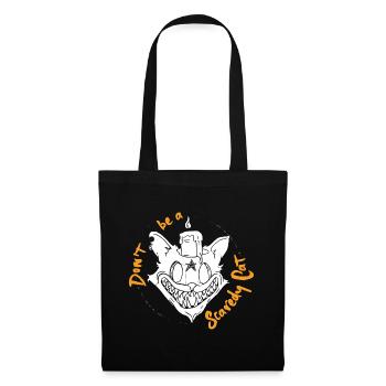 Halloween. Chat effrayé - Sac en tissu - noir - Devant