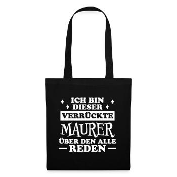 Maurer Lustiger Spruch Baustelle Maurer Geschenk - Stoffbeutel - Schwarz - Vorne