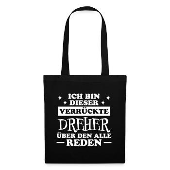 Dreher Fun Spruch Drehmaschinen Dreher Geschenk - Stoffbeutel - Schwarz - Vorne