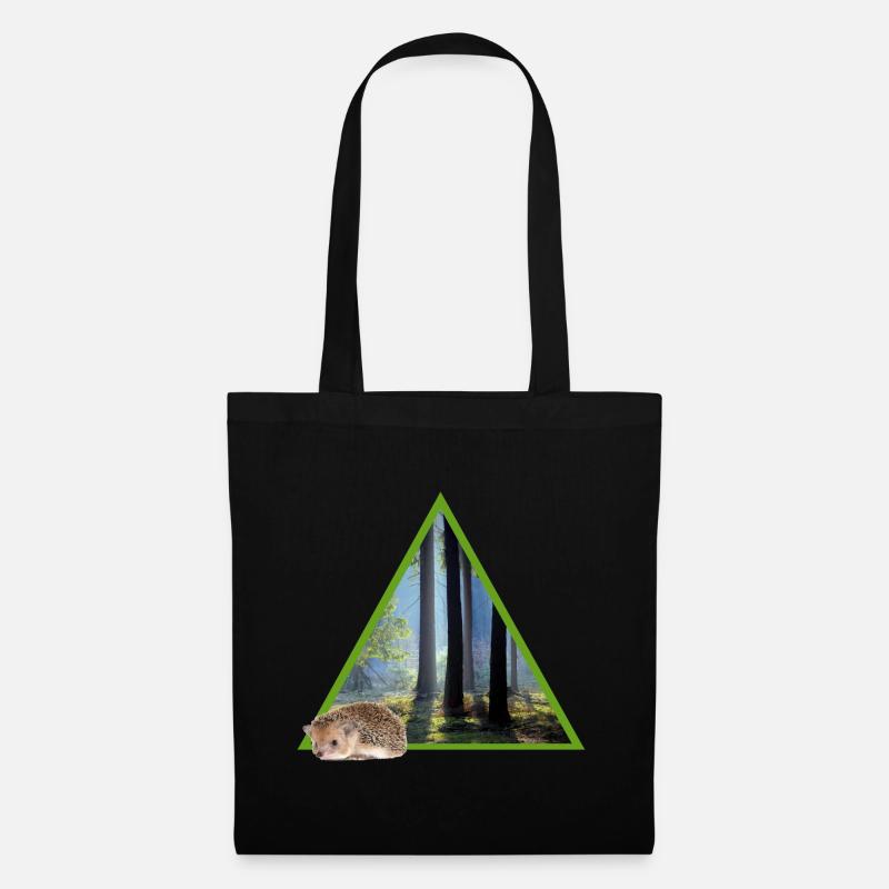 forêt 52 avec hérisson - Sac en tissu - noir