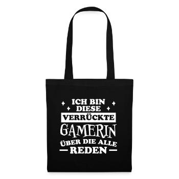 Gamerin Spruch Videospiel Sprüche Gamerin Geschenk - Stoffbeutel - Schwarz - Vorne