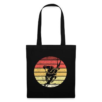 Rétro Vintage Koala Bear Silhouette Marsupial - Sac en tissu - noir - Devant
