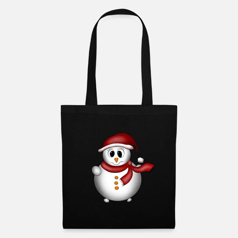 Schneemann - Stoffbeutel - Schwarz