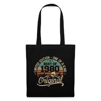 Vintage 1980 Légende - Rétro Cadeau D’anniversaire - Sac en tissu - noir - Devant