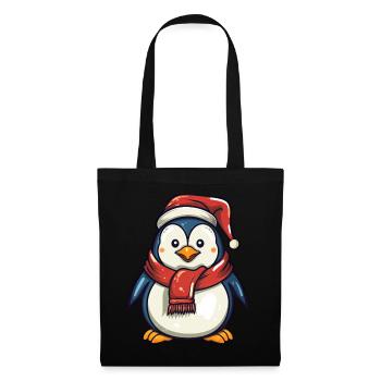 Pinguine Weihnachten - Stoffbeutel - Schwarz - Vorne