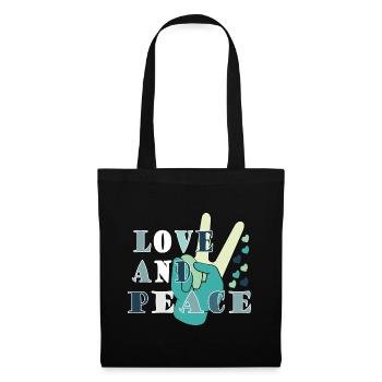 Love Peace Frieden Harmonie - Stoffbeutel - Schwarz - Vorne