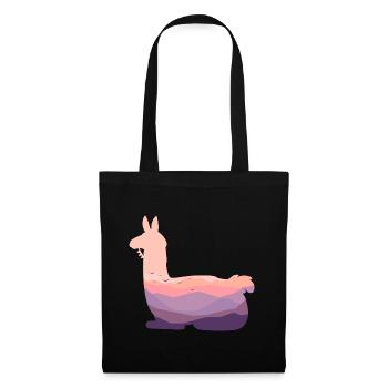 Lama - Stoffbeutel - Schwarz - Vorne