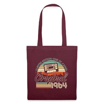 1964 Jahrgang Vintage Retro Geburtstag Geschenk - Stoffbeutel - Burgunderrot - Vorne