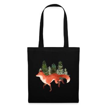 Fuchs Kunst Orange Wald Natur wild Wolf Liebhaber - Stoffbeutel - Schwarz - Vorne