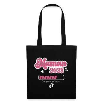 Maman En 2023 Annonce Grossesse Future Maman - Sac en tissu - noir - Devant