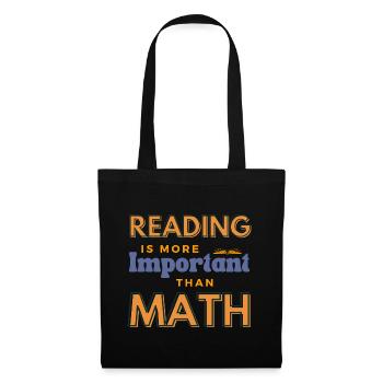Lesen ist wichtiger als Mathe Leseslogan - Stoffbeutel - Schwarz - Vorne