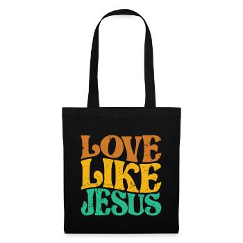 Love like Jesus Kirche Christliches Damen Herren - Stoffbeutel - Schwarz - Vorne