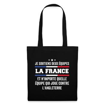 Je Soutiens Deux Équipes la France ... - Sac en tissu - noir - Devant