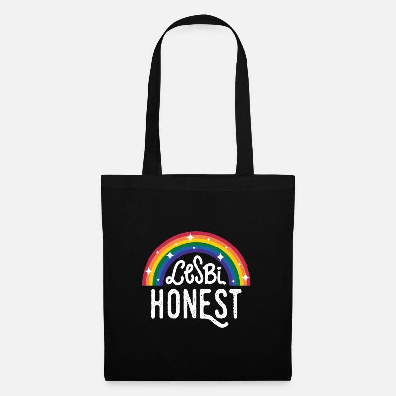 LGBT Lesbian Pride Lesbi Honest Homosexual Rainbow - Stoffbeutel - Schwarz