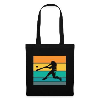 Joueur de baseball Baseball Batteur de batte de baseball - Sac en tissu - noir - Devant