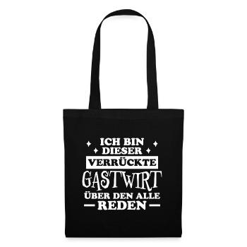 Gastwirt Fun Spruch Kneipe Wirt Gastwirt Geschenk - Stoffbeutel - Schwarz - Vorne