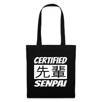 Certified Senpai Anime Manga Zertifizierter Senpai - Stoffbeutel - Schwarz - Vorne