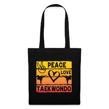 Paix Amour Taekwondo - Sac en tissu - noir - Devant
