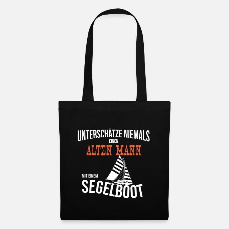Alter Mann Segeln - Segelboot Kapitän Geschenk - Stoffbeutel - Schwarz
