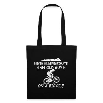 Never Underestimate The Old Guy On A Bicycle - Tote Bag - black - Front