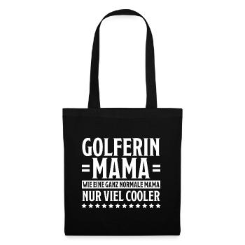 Golferin Minigolf Golf Spruch Golferin Geschenk - Stoffbeutel - Schwarz - Vorne