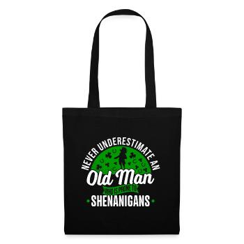Lustiger Irischer Kobold Kleeblatt St Patricks Day - Stoffbeutel - Schwarz - Vorne