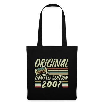 Jahrgang 2007 Retro Geburtstagsgeschenk 2007 - Stoffbeutel - Schwarz - Vorne