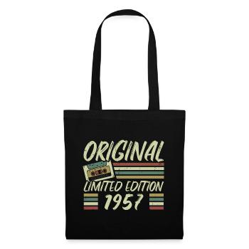 Jahrgang 1957 Retro 1957 Geburtstagsgeschenk - Stoffbeutel - Schwarz - Vorne