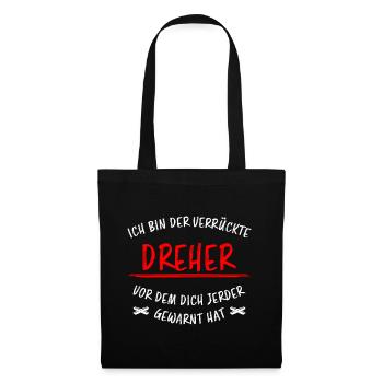 Dreher Lustiger Spruch Job Drehmaschinen Geschenk - Stoffbeutel - Schwarz - Vorne