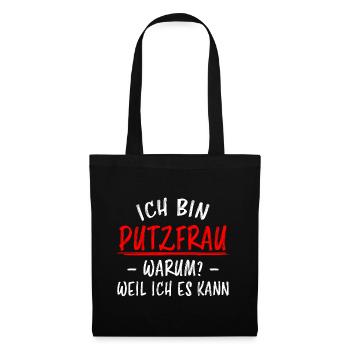 Putzfrau Haushalt Spruch Reinigungskraft Geschenk - Stoffbeutel - Schwarz - Vorne