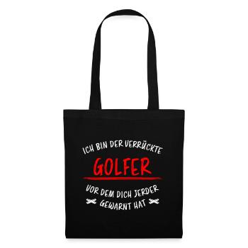 Golfer Hobby Golf Lustiger Spruch Spieler Geschenk - Stoffbeutel - Schwarz - Vorne