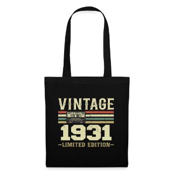 Jahrgang 1931 Retro 1931 Geburtstagsgeschenk - Stoffbeutel - Schwarz - Vorne