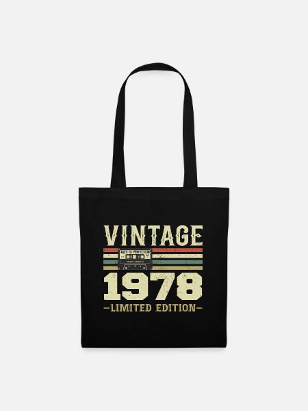 Jahrgang 1978 Retro 1978 Geburtstagsgeschenk - Stoffbeutel - Schwarz