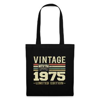Jahrgang 1975 Retro 1975 Geburtstagsgeschenk - Stoffbeutel - Schwarz - Vorne