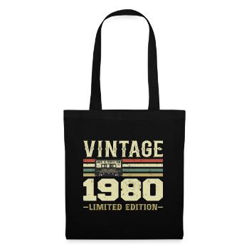 Vintage 1980er Jahre Retro 1980er Jahre Geburtstagsgeschenk - Stoffbeutel - Schwarz - Vorne