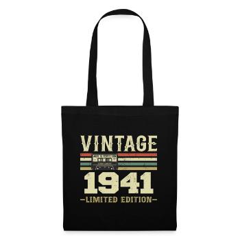 Jahrgang 1941 Retro 1941 Geburtstagsgeschenk - Stoffbeutel - Schwarz - Vorne