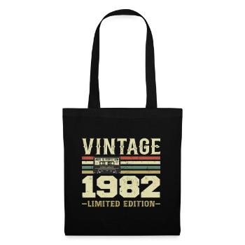 Jahrgang 1982 Retro 1982 Geburtstagsgeschenk - Stoffbeutel - Schwarz - Vorne
