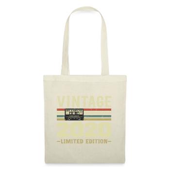 Jahrgang 2020 Retro Geburtstagsgeschenk 2020 - Stoffbeutel - Natur - Vorne