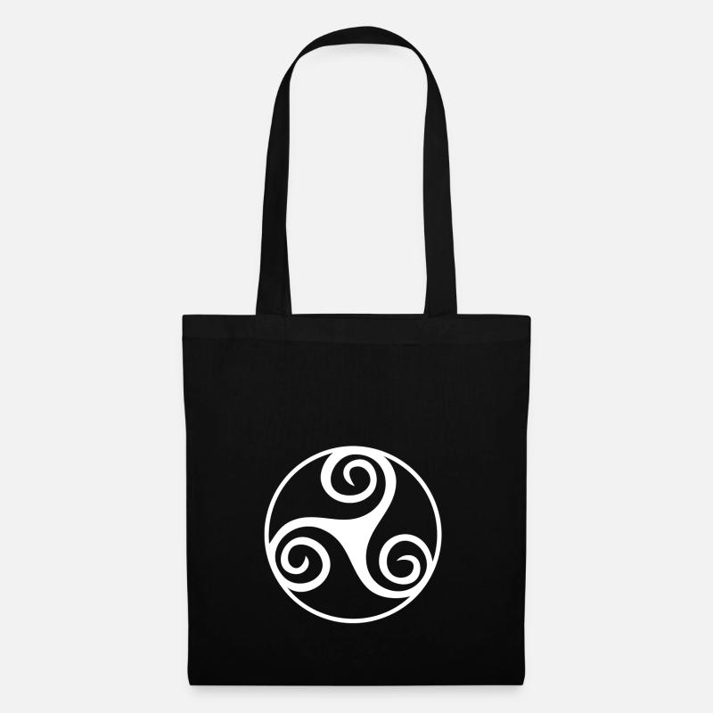 Triskel white - Tote Bag - black