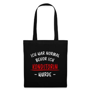 Konditorin Lustiger Spruch Torten Backen Geschenk - Stoffbeutel - Schwarz - Vorne